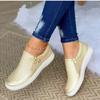 Spring Vulcanize Shoes Women Ladies Slip-On Flat Casual Shoes Fashion Leather Platform Sneakers for Women 2024 Zapatillas Mujer