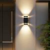 Außenwandleuchten Außenwand wasserdichte LED-Wandfluter Hoteleingang obere und untere Doppelkopf-Säulen Außenlicht