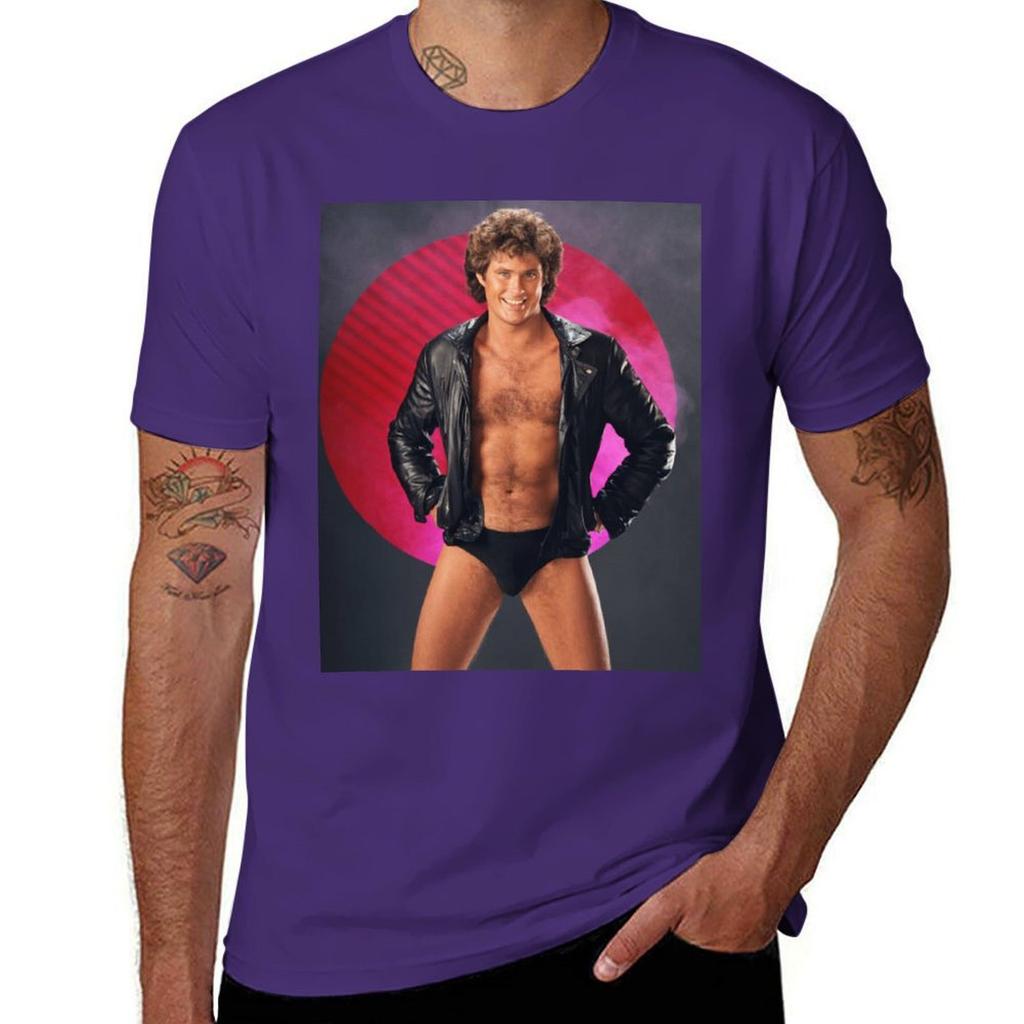 David Hasselhoff Vintage Tshirt Summer Clothes Quickdrying Funnys Plain Mens Clothing