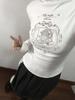 Women's Spicy Girl Half-High Collar Fleece T-Shirt - Slim Fit, Long Sleeve, Autumn/Winter Top