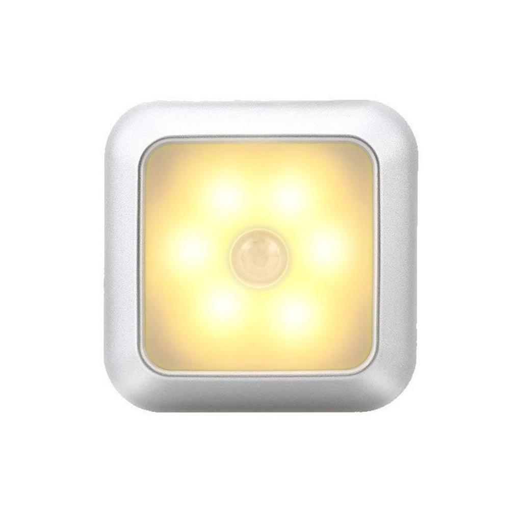 6leds Wireless Motion Sensor Night Light 120 Degree Angle Battery Powered Cabinet Closet Stair Lamp