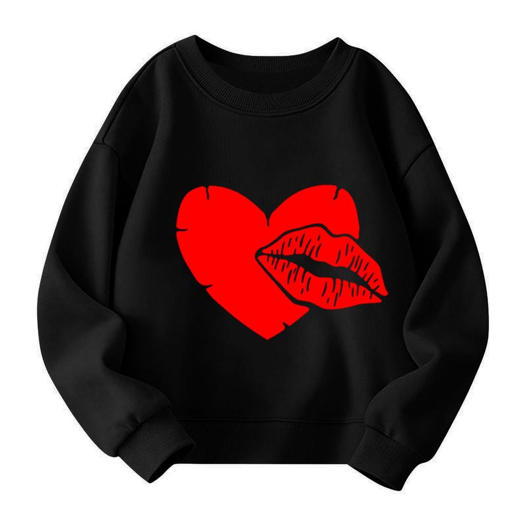 Meisjes Truien met Ronde Hals voor Kinderen Bedrukte Baby Tops Valentijnsdag