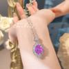 Elegant Purple Ice Cut Pendant Necklace Women Luxe New Chinese Jade Pot Design Radiant Jewelry