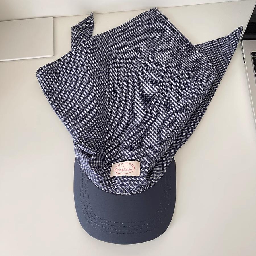 Korean Ins Blogger Plaid Hijab Cap Children 25 Spring Summer Babes Strap Cap Baseball Cap