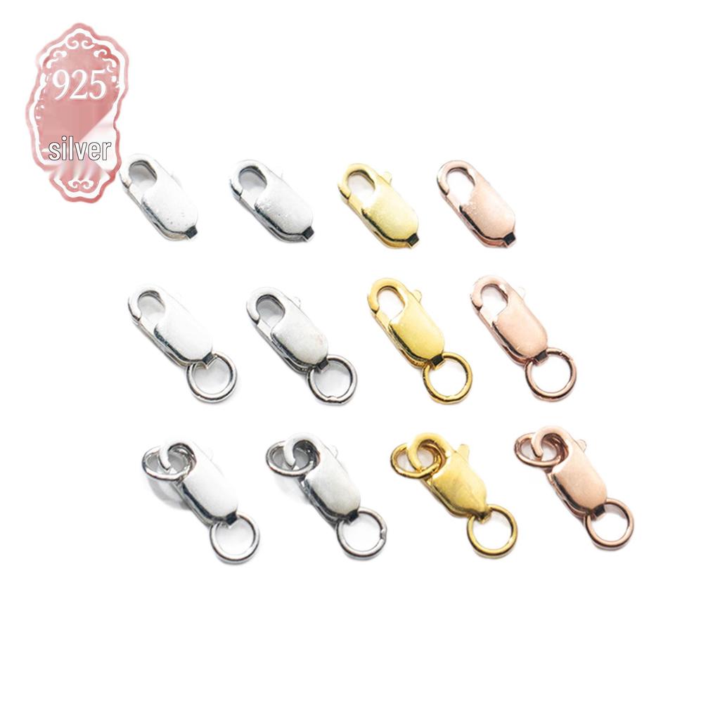 S925 Sterling Silver Universal Lobster Clasp for Bracelets and Necklaces - Colorfast and Versatile Spring Clasp with Closed Ring.