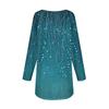Women's Fashion Casual Long Sleeve  Print Round Neck Pullover Top Blouse