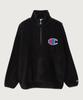 Big C Logo Oversized Half Zip Fleece Black