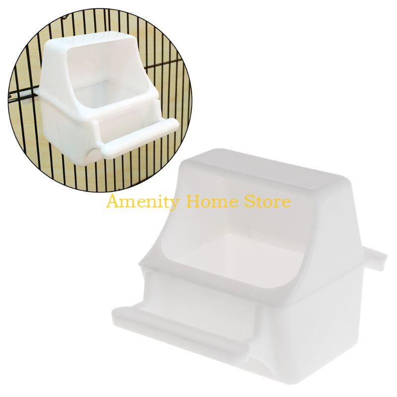 Mangiatoia F26C da Appendere alla Gabbia Contenitore per Cocorite Senza Sversamenti Forniture per l'Alimentazione del Calopsitta Scatola di Plastica con Posatoio
