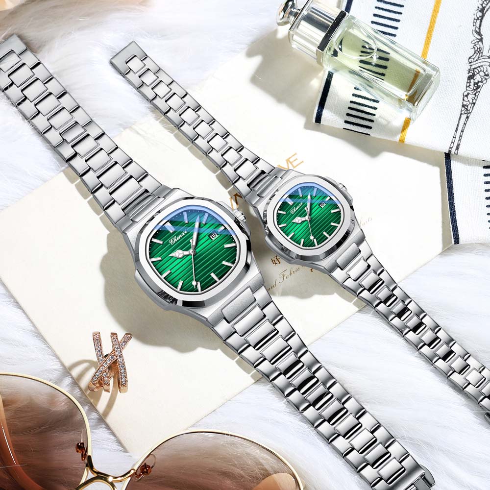 CHENXI Paar Uhr Luxus Business Herren Quarz Datum Armbanduhren Wasserdicht Leuchtende Quarz Uhr für Herren & Damen