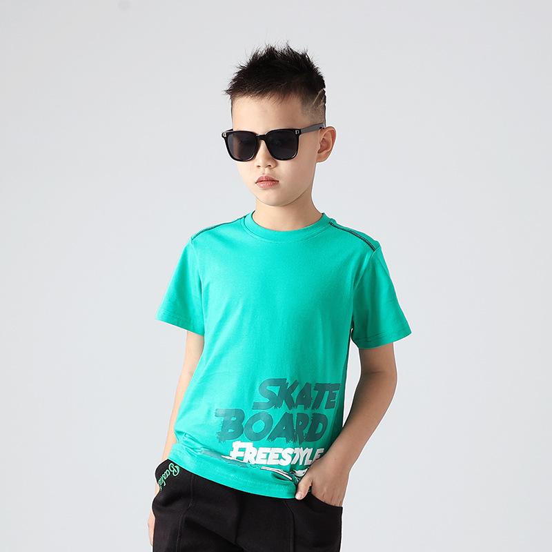 

Детская дышащая летняя спортивная футболка в корейском стиле - Модная футболка с коротким рукавом для мальчиков 150 cm