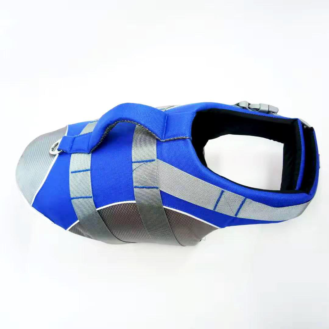 Reflektierende Hundeschwimmweste Verstellbar Atmungsaktiv Haustier Sicherheitsweste Erhöhte Schwimmfähigkeit Oxford-Gewebe Schwimmkleidung Strand (Blue,2M-10-32kg) blau