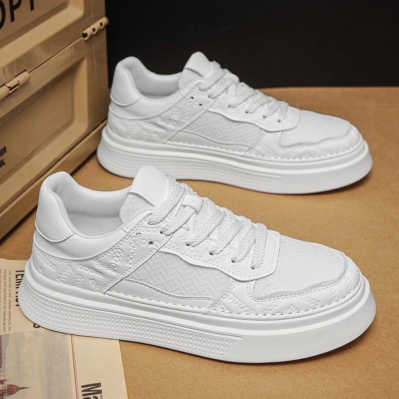 

Men s shoes 2025 new summer breathable sports board shoes comfortable soft-soled casual leather shoes thin classic white shoes 44 белый
