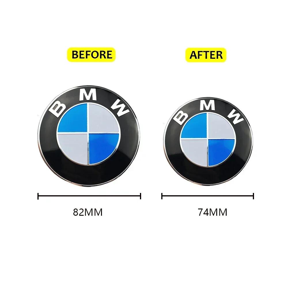 1 st 82 mm 74 mm Bilemblem Märke Motorhuv Fram Baklucka Logotyp för Bmw E46 E39 E38 E90 E60 Z3 Z4 X3 X5 X6 51148132375 Bmw Emblem