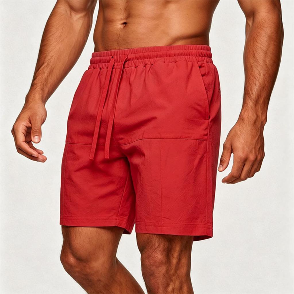 Men Linen Lightweight Breathable Shorts Drawstring Waist Relaxed Fit Elastic Casual Beach Fitness Shorts for Vacation Workout