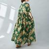 Simple Bohemian Print Dress Short Sleeve Round Neck Summer New Style Elegant Feel Long Dresses Women's Clothing