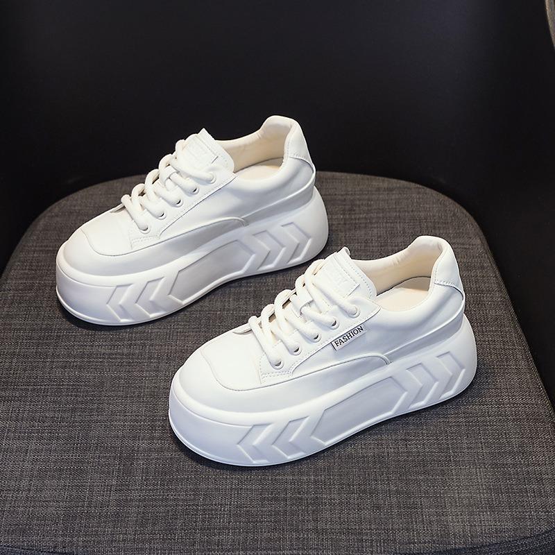 Bread Shoes Thick Bottom Inner Height Increase Casual Muffin Shoes White Shoes