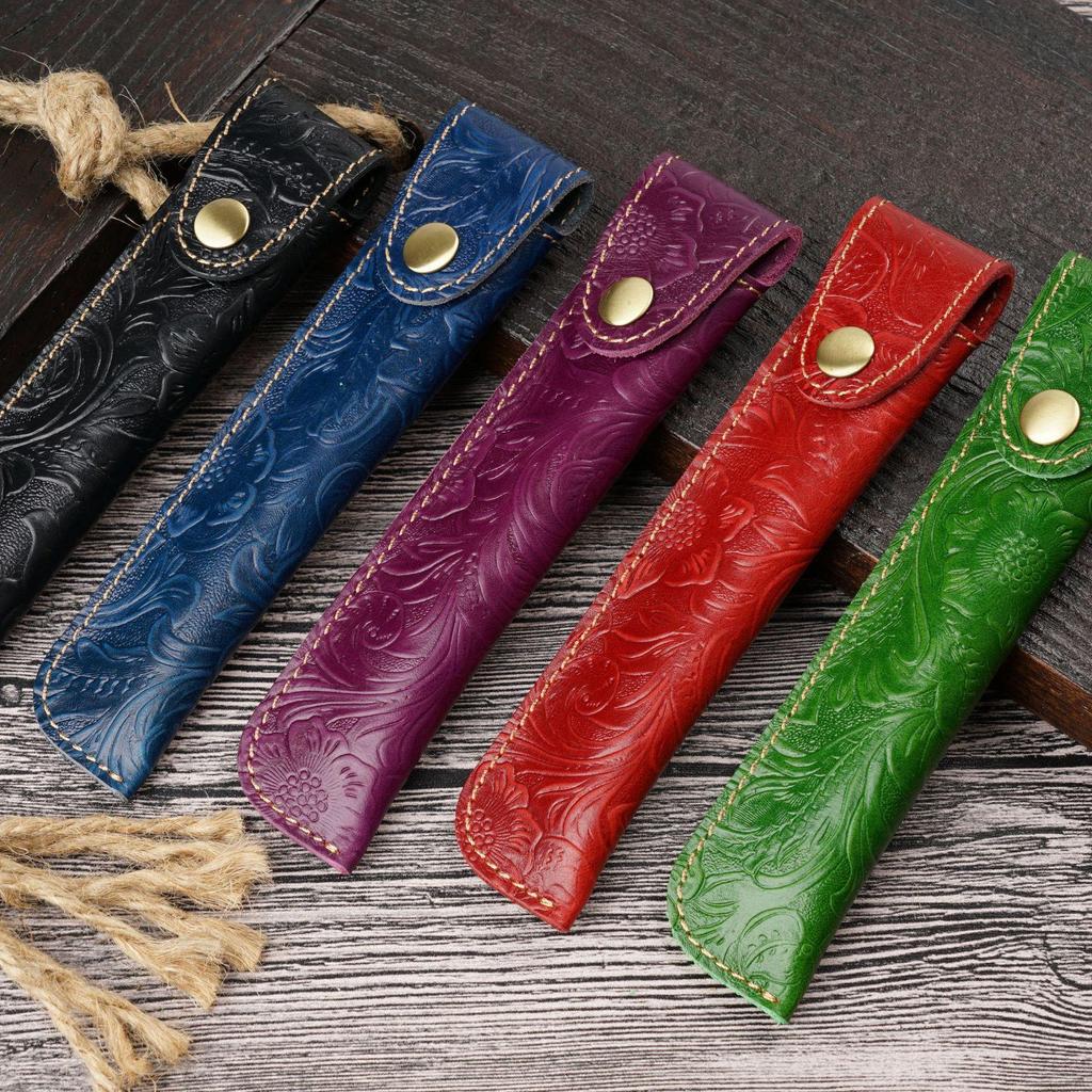 Handmade Genuine Leather Pen Sleeve - Personalized Retro Gift for Fountain Pens