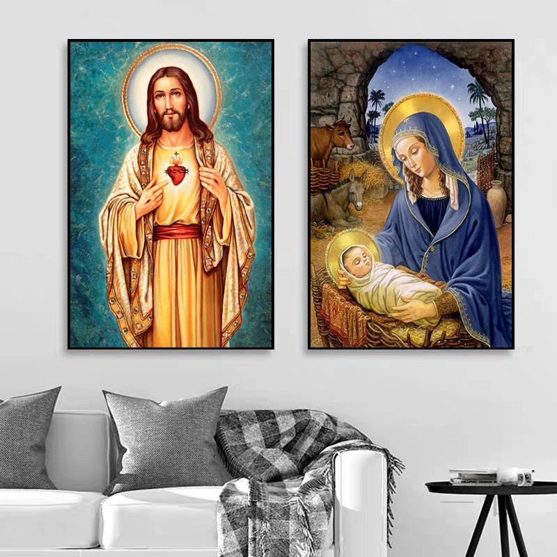 Jesus Series Canvas Posters and Prints Christian Wall Art Picture Painting for Living Room Home Decor Wall Painting Gifts