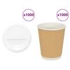 Vidaxl Paper Cups with Lids, 1000 Pcs, 8Oz, 200Ml