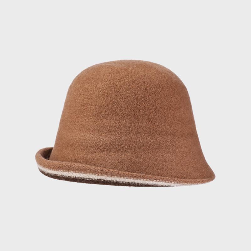 Wool Fisherman Hat Women's Winter Bucket Hat Contrast Color Basin Hat Bucket Hat