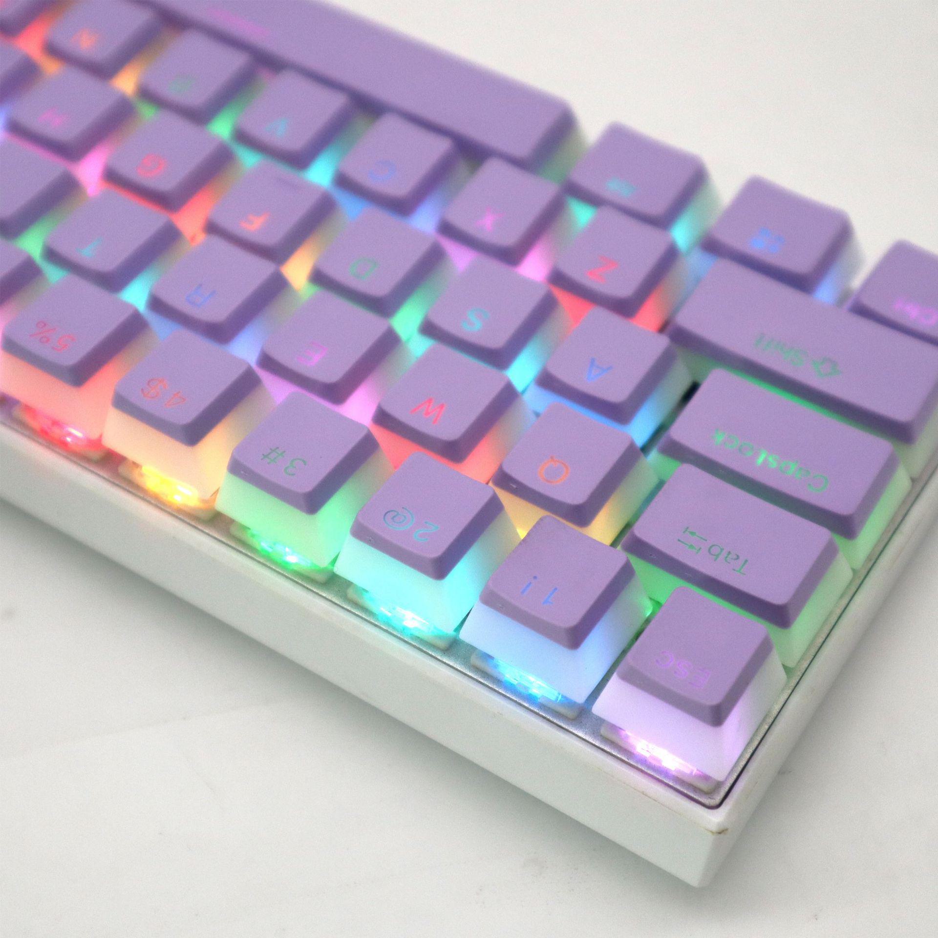 

Напівпрозорий двошаровий PBT Pudding Keycap Set для механічних клавіатур 104 keys Pudding фіолетовий