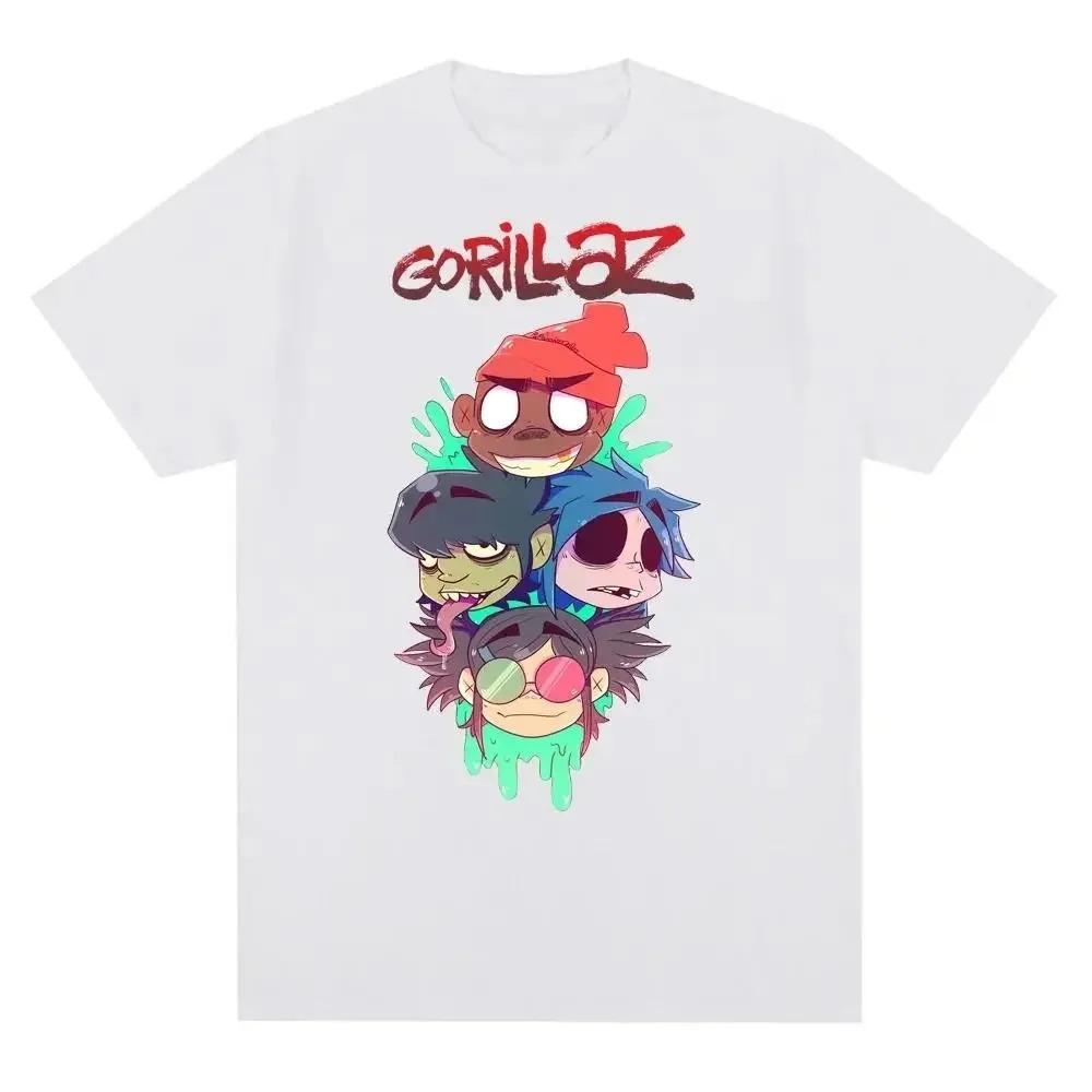 Music Band Gorillazs Punk Rock Print T Shirt 90s Casual Fashion Short Sleeve  T Shirt Unisex