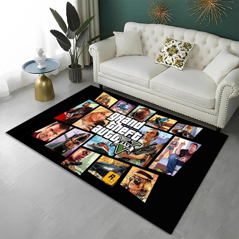 GTA Grand Theft Auto Spiele Gamer Teppich Teppich für Zuhause Wohnzimmer Schlafzimmer Sofa Fußmatte Dekor Kinderbereich Teppich Rutschfeste Bodenmatte
