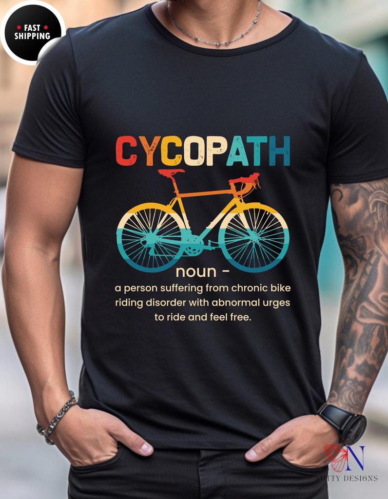 Cycopath Funny Cycling T-Shirt: Biker Pun Tee for Cyclists