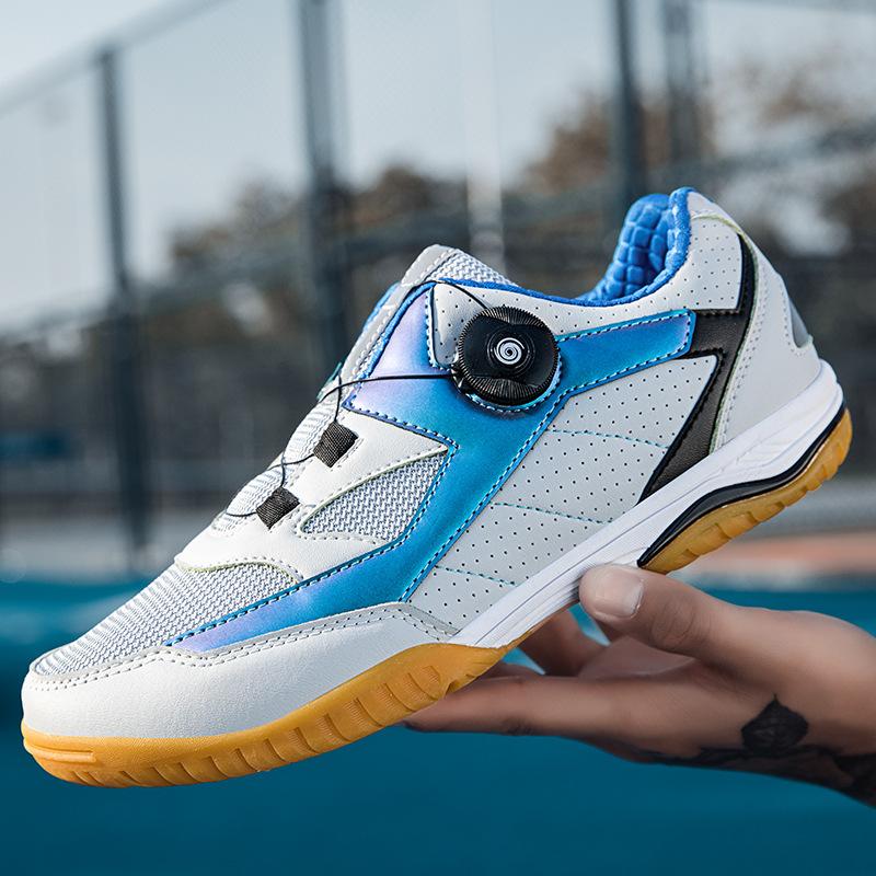 New rotary buckle casual badminton shoes breathable couple lightweight table tennis sports shoes men's tennis training shoes