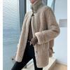 2025 Women's Real Wool Shearling Coat - One-Piece Lambswool Fur Outerwear, Off-Season Style
