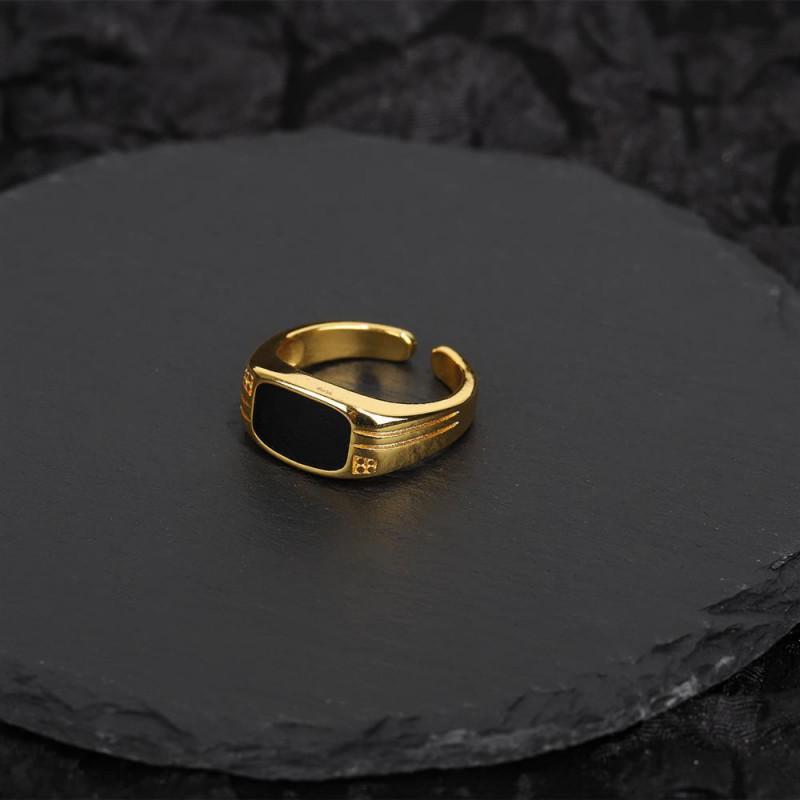 Saul Goodman Inspired Adjustable Open Ring Copper 24K Gold Plated Enamel Statement Jewelry Men Women Vintage Style