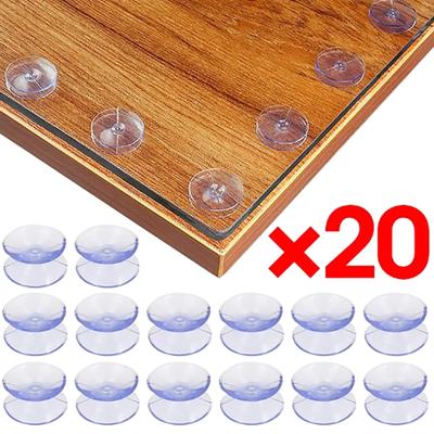 20 Stück doppelseitige Saugnäpfe aus Kunststoff, rutschfest, transparent, für Glas, Autofenster, Tischplatte, Abstandshalter, DIY-Seifenhalter