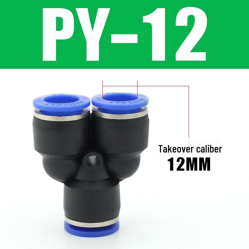 Pneumatic Quick-Connect T-Type Tee for Air Hoses, Equal Diameter, 4/6/8/10/12mm