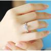 Women Elegant Geometric White Copper Ring Diamond Weddings Engagements