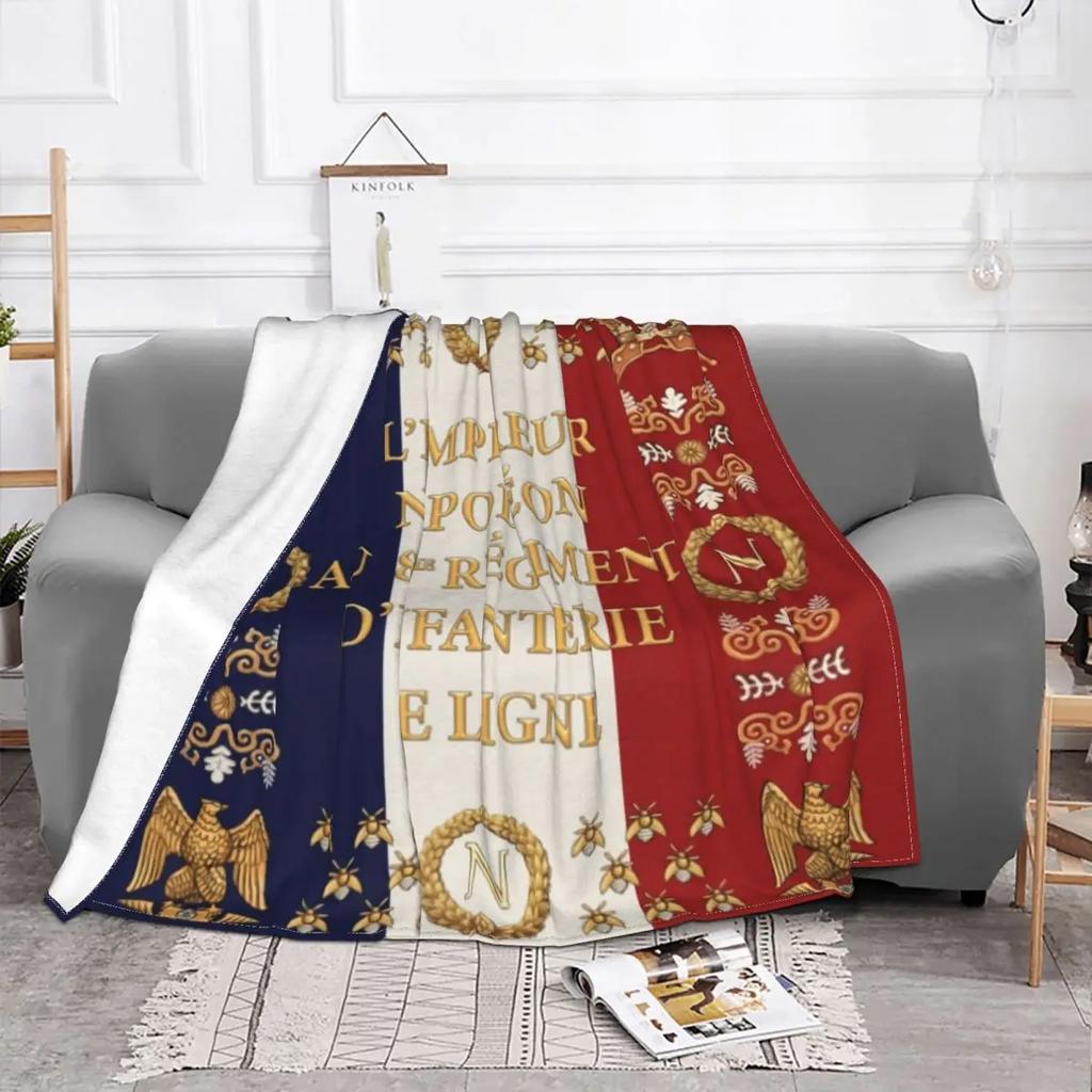 Napoleonic French 85th Regimental Flag REMASTERED Blanket Warm Fleece Soft Flannel Throw Blankets for Bed Couch Home Decor Gifts