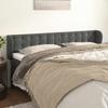vidaXL Headboard with Ears Dark Grey 203x23x78/88 Cm Velvet