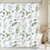 Green Plant Leaves Print Shower Curtains Watercolor Boho Floral Waterproof Morden Bathroom Bathtub Curtain Room Decor With Hooks