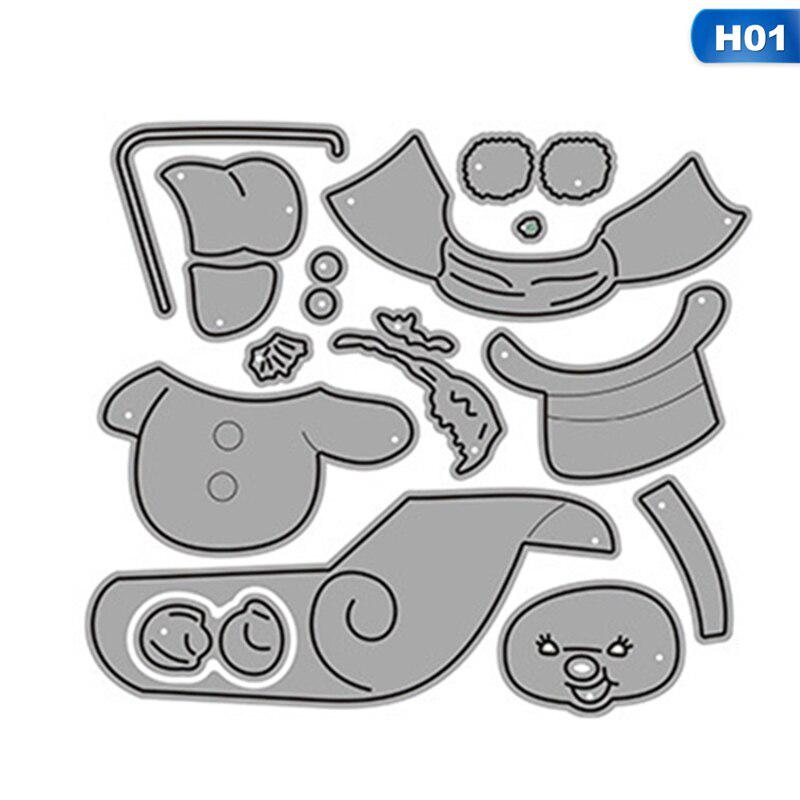 Metal Cutting Dies Christmas Snowman Sled Stencils For Diy Scrapbooking