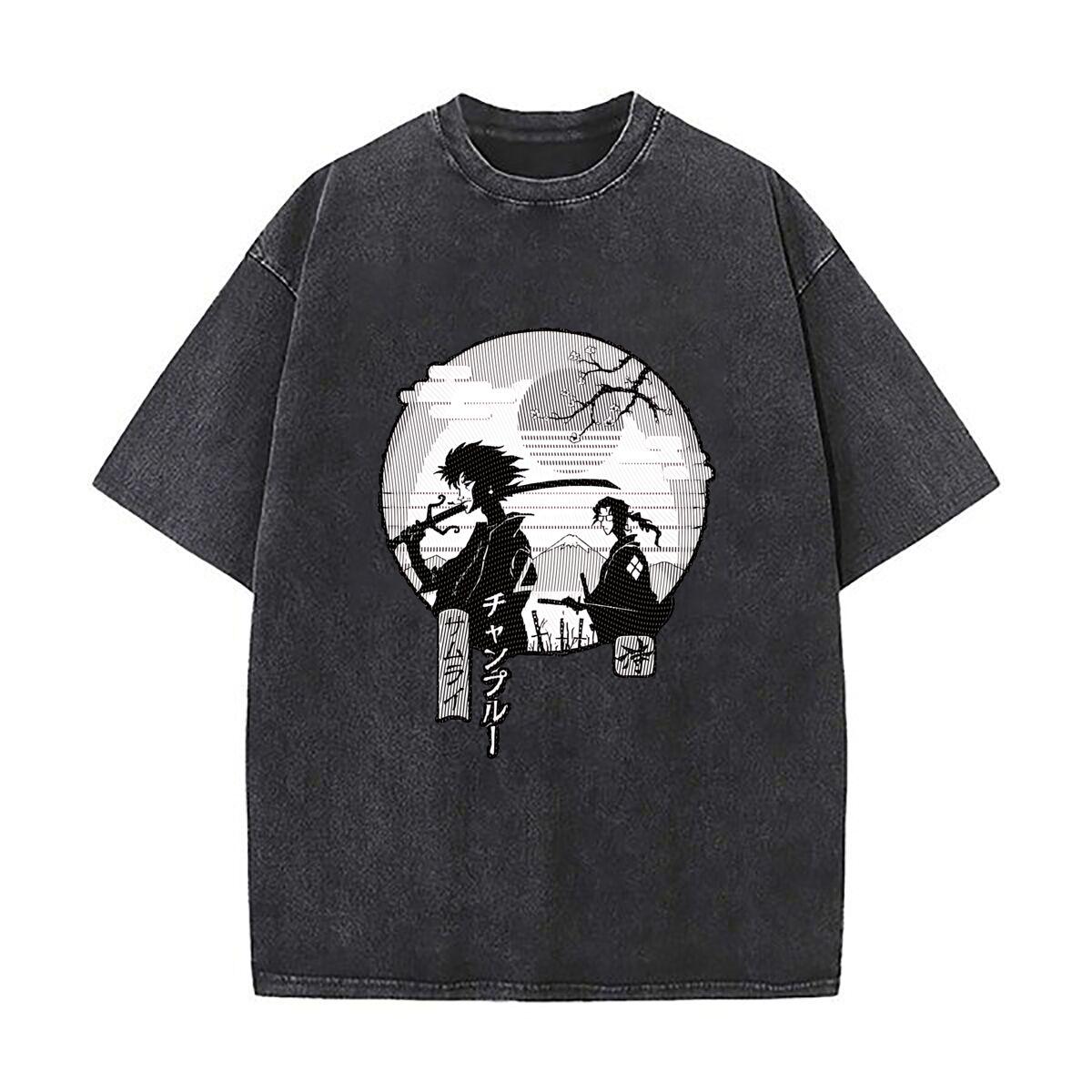 

SAMURAI CHAMPLOO Oversized Short Sleeve Loose Streetwear Short Sleeve Tops Tee S