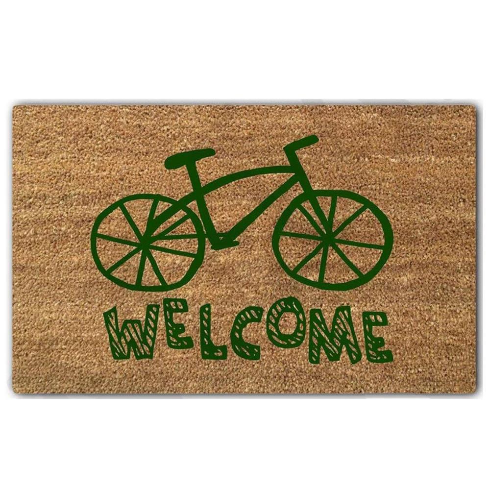 

kitchen floor mats non slip Bicycle Welcome design doormat for entrance door Funny Front indoor rug mat non slip