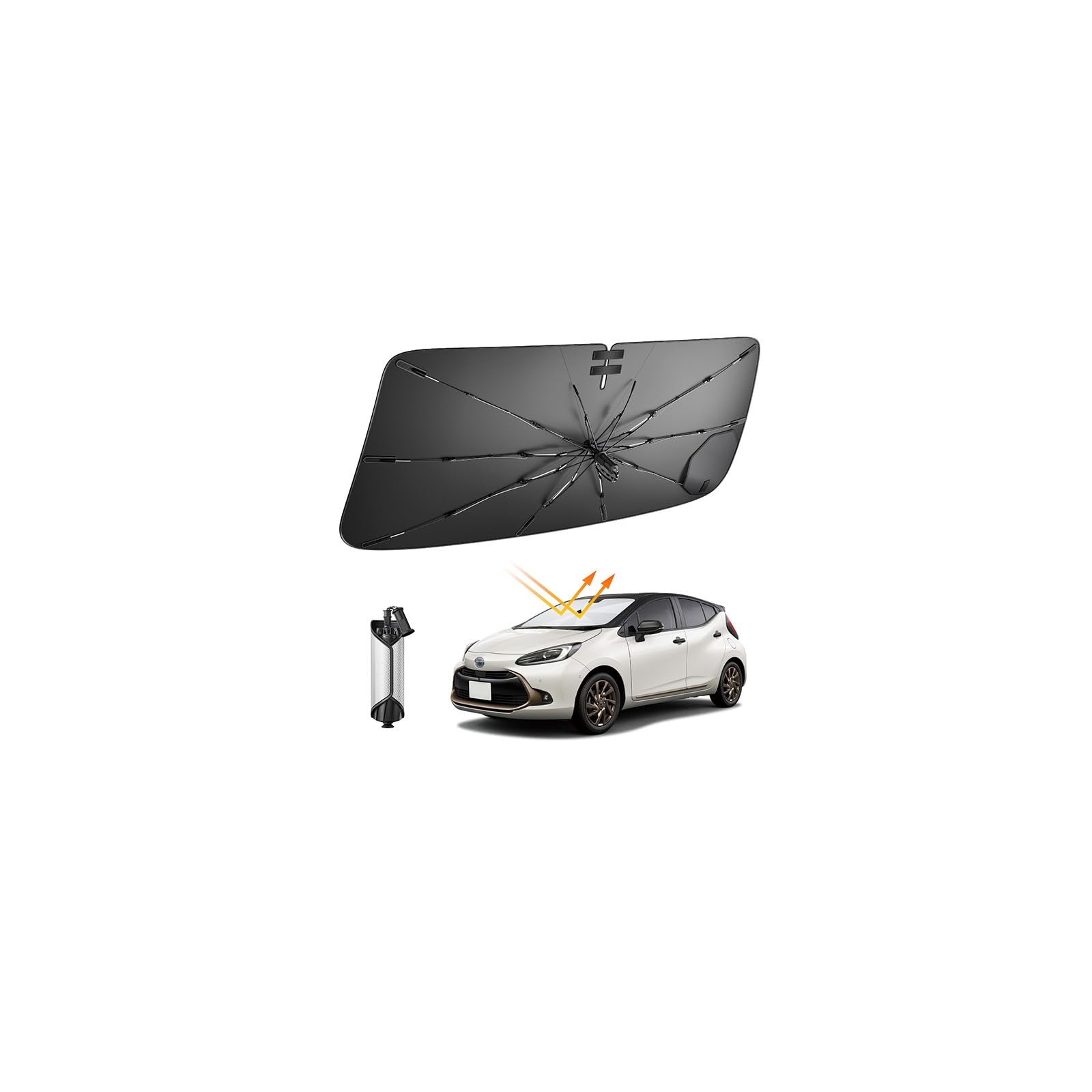 

New Front Sunshade for Toyota Drawstring Light Heat UV Heat Windshield Dashboard Scratch Car Aqua Light Car 10 Fiberglass Easy New Aqua Interior Parts