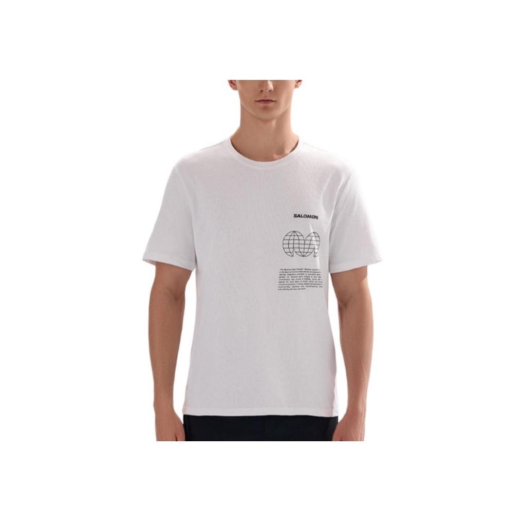 Salomon Letter Round Neck Pullover Short Sleeve T-Shirt Unisex T-Shirts White LC2249100
