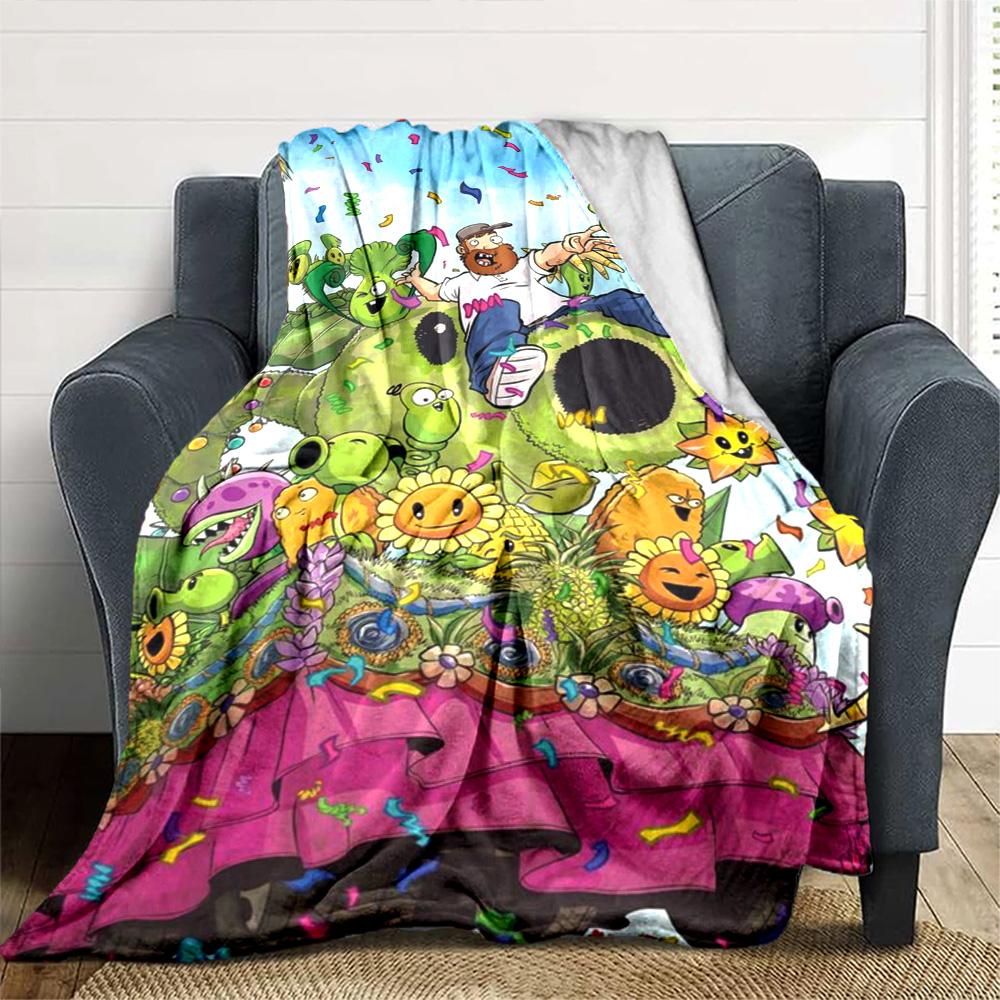 Plants Vs. Zombies Blanket Ultra-Soft Perfect for Sofa Bed Bedding Four Seasons Multipurpose Playful Design Suitable for Gifting Relatives and Friends