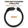 Portable 4 Digit Combination Bicycle Cable Lock Cut Resistant Lightweight For Outdoor Cycling Daily Commuting