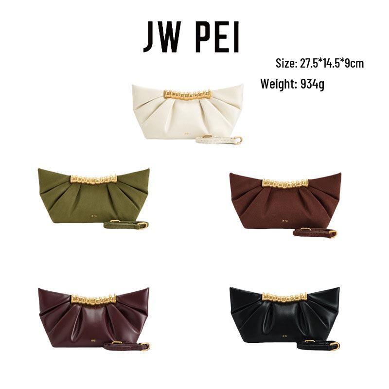 JW PEI 2025 Spring/Summer High-End Ruched Clutch Bag for Women