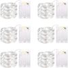 6 Pack LED Fairy Lights Battery Operated with Timer, 13FT 40LED Waterproof Firefly Lights Silver Wire Mini Twinkle String Lights for Wedding