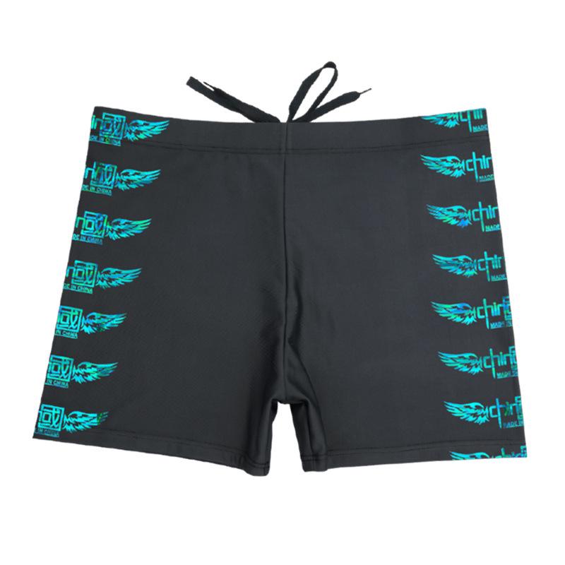 High-Waist Men's Flame Swim Trunks - Conservative, Anti-Embarrassment Beachwear