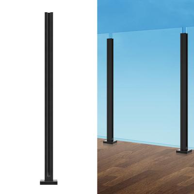 SucceBuy Pince à Verre Hauteur 41,34" Support de Garde-Corps en Verre pour Verre Trempé d'Épaisseur 0,39" -0,47" Pince à Verre en Acier Inoxydable