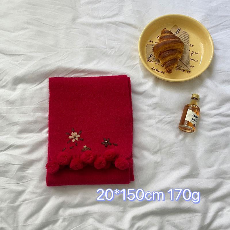 [Dai Green] New atmosphere Christmas red grid soft waxy matching gift scarf high-end style fashion scarf