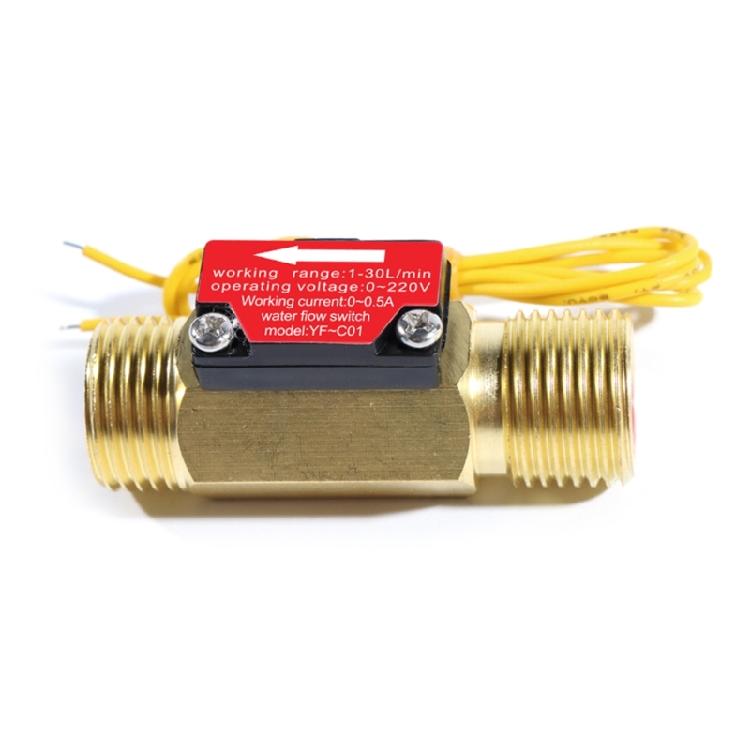 G1/2'' 4 Points Copper Turbine Switch Control Flowmeter Male Thread 1.5-30L/Min